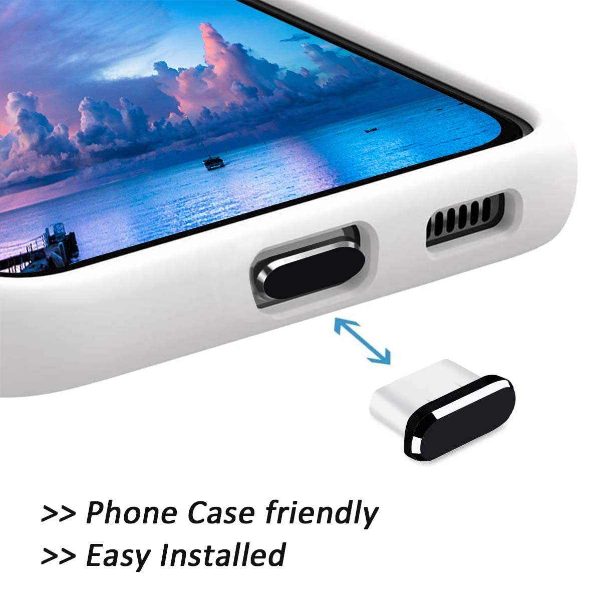 USB C Dust Plug, Type C Dust Cover Charging Port Cap 4 PCS with Cleaning Brus...