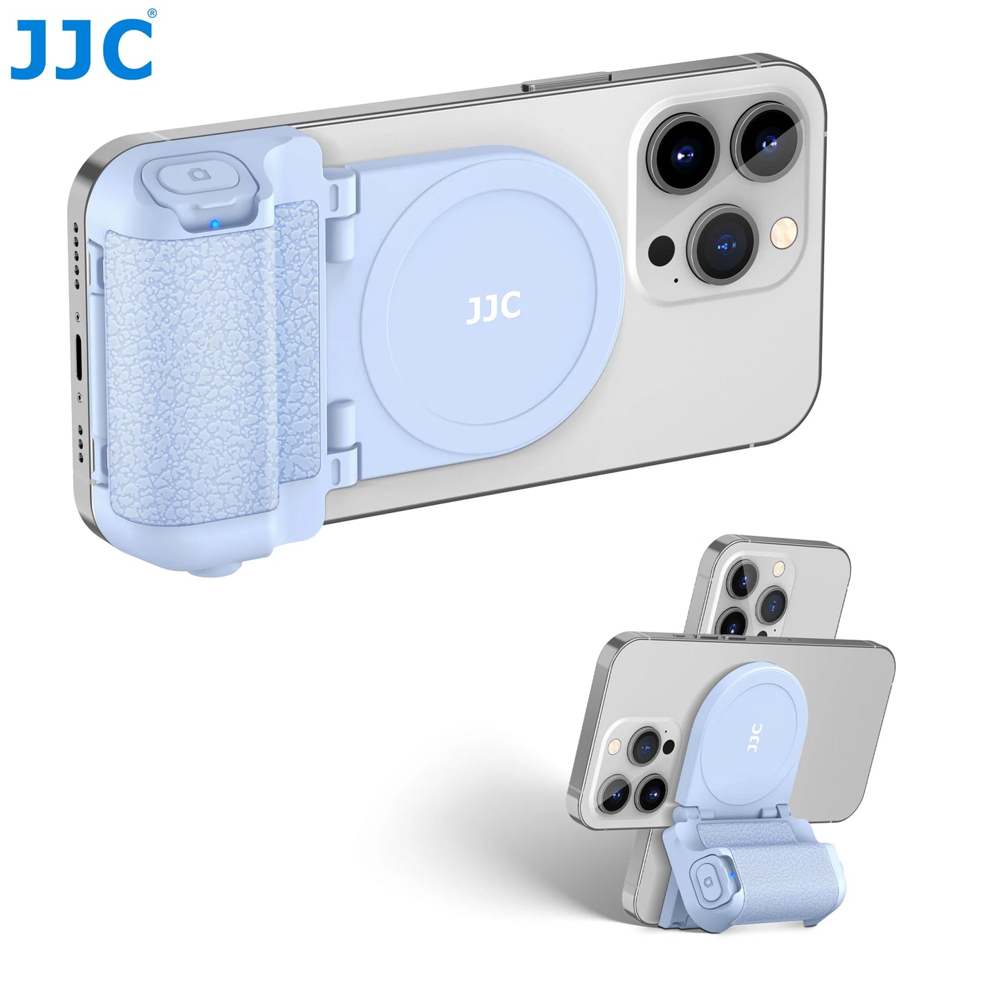 JJC Magnetic Smartphone Shooting Holder Phone Hand Grip Handle Snap on Phone Stand with Tripod Mount Wireless Shutter Remote