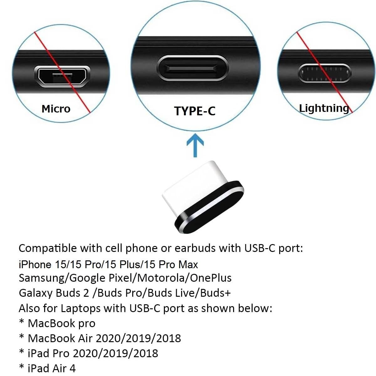 USB C Dust Plug, Type C Dust Cover Charging Port Cap 4 PCS with Cleaning Brus...