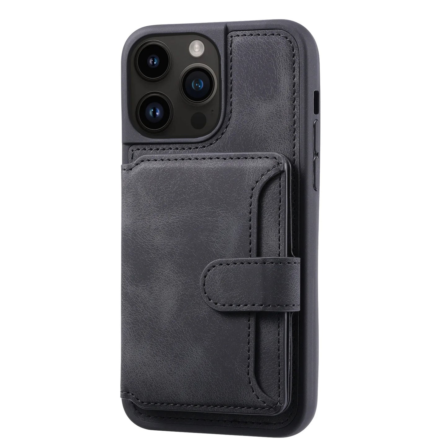 Luxury Leather Card Pocket Phone Case for Iphone 17 Pro Max 13 11 12 14 15 16 Pro Max 15 plus Wallet Shockproof Back Cover Cases