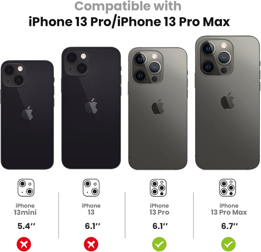 for Iphone 13 Pro Iphone 13 Pro Max Camera Lens Protector, 9H Tempered Glass Camera Cover Screen Protector Metal Individual Ring for Iphone 13Pro 6.1 Inch Iphone 13 Promax 6.7 Inch 2021