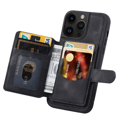 Luxury Leather Card Pocket Phone Case for Iphone 17 Pro Max 13 11 12 14 15 16 Pro Max 15 plus Wallet Shockproof Back Cover Cases