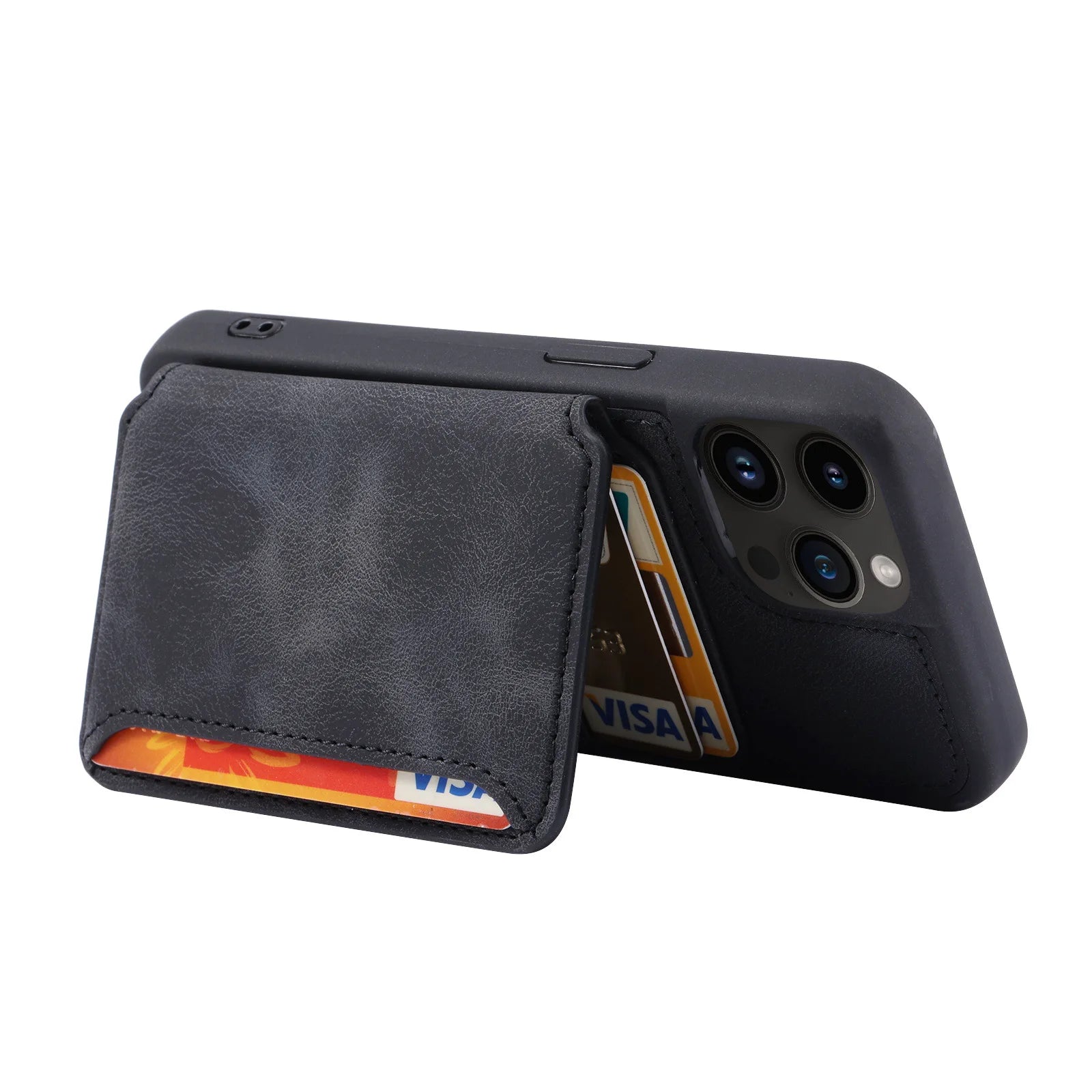 Luxury Leather Card Pocket Phone Case for Iphone 17 Pro Max 13 11 12 14 15 16 Pro Max 15 plus Wallet Shockproof Back Cover Cases