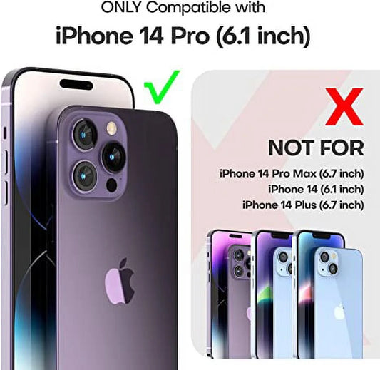 Transparent Phone Case for Apple Iphone 14 Pro Clear Magnetic Case, [Yellow Resistant] Slim Fit Shockproof Transparent Crystal Clear Magnetic Case for Apple Iphone 14 Pro, Gold