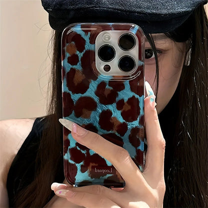 Simple Fashion Smudge Leopard Print Soft Phone Case for Iphone 17 Cases Iphone 16 Pro Max 15 14 13 12 11 XS X XR 7 8 plus Cover