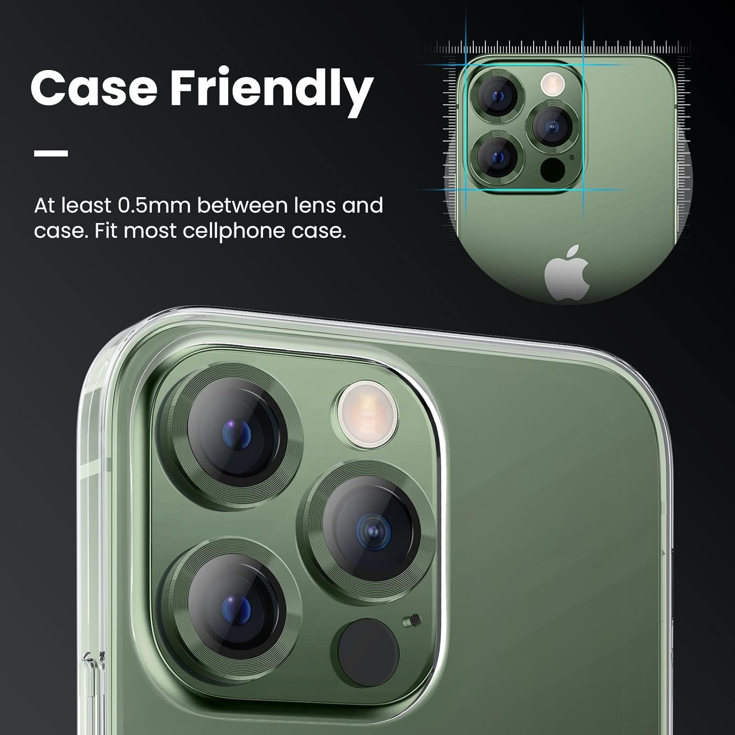 for Iphone 13 Pro Iphone 13 Pro Max Camera Lens Protector, 9H Tempered Glass Camera Cover Screen Protector Metal Individual Ring for Iphone 13Pro 6.1 Inch Iphone 13 Promax 6.7 Inch 2021