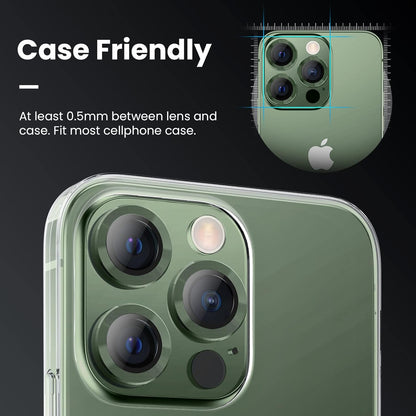 for Iphone 13 Pro Iphone 13 Pro Max Camera Lens Protector, 9H Tempered Glass Camera Cover Screen Protector Metal Individual Ring for Iphone 13Pro 6.1 Inch Iphone 13 Promax 6.7 Inch 2021
