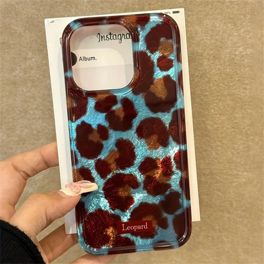 Simple Fashion Smudge Leopard Print Soft Phone Case for Iphone 17 Cases Iphone 16 Pro Max 15 14 13 12 11 XS X XR 7 8 plus Cover