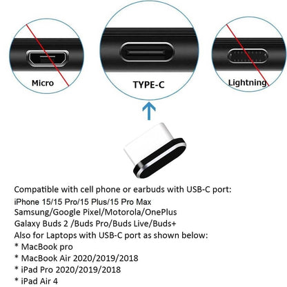 USB C Dust Plug, Type C Dust Cover Charging Port Cap 4 PCS with Cleaning Brus...