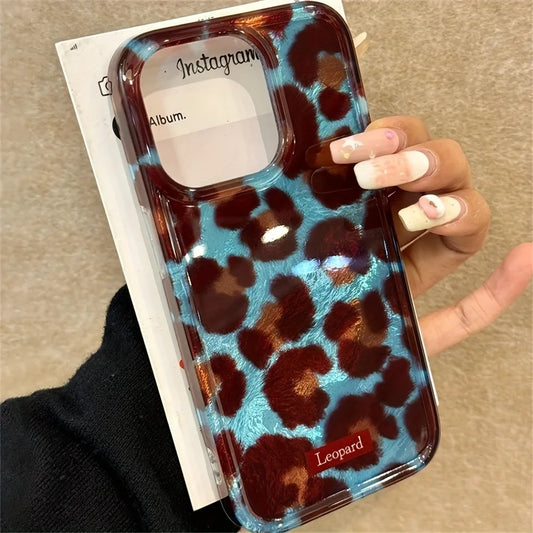 Simple Fashion Smudge Leopard Print Soft Phone Case for Iphone 17 Cases Iphone 16 Pro Max 15 14 13 12 11 XS X XR 7 8 plus Cover
